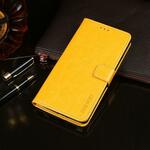 Voor LG K51S idewei Crazy Horse Texture Horizontale Flip Lederen Case met Holder & Card Slots & Wallet(Geel)