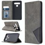Voor LG K61 Rhombus Texture Horizontale Flip Magnetic Leather Case met Holder & Card Slots & Wallet(Grey)