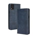 Voor LG K42 Magnetic Buckle Retro Crazy Horse Texture Horizontale Flip Lederen Case met Holder & Card Slots & Photo Frame(Blauw)