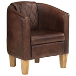 vidaXL Fauteuil 63x75x88 cm echt leer lichtbruin