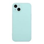 Voor iPhone 14 Plus Straight Edge Effen Kleur TPU Schokbestendig Telefoonhoesje (Lichtcyaan)