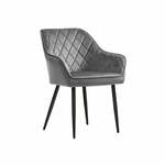 vidaXL Fauteuil staal en stof lichtgrijs