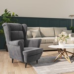 vidaXL Fauteuil kunstleer zwart en lichtgrijs