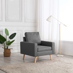 vidaXL Fauteuil kubus stof lichtgrijs