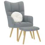 vidaXL Fauteuil kunstleer zwart en lichtgrijs