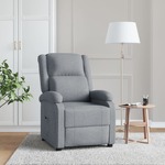 vidaXL Fauteuil kubus stof lichtgrijs
