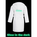 Kinderbadjas borduren GLOW in the dark-1-2 jaar-limegroen