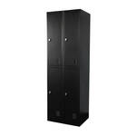Lockerkast Zwart - 60x185 cm - 4 lockers