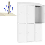 Halfhoge locker voor 2 personen met legbord en kledingroede + 3 kledinghaken - H.180 x B.40 cm Wit (RAL9010) Groen (RAL6018)
