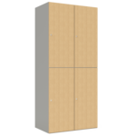 Halfhoge locker voor 2 personen met legbord en kledingroede + 3 kledinghaken - H.180 x B.40 cm Lichtgrijs (RAL7035) Lichtgrijs (RAL7035)
