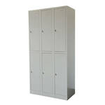 Lockerkast Grijs - 90x185 cm - 6 lockers