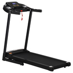 elektrische loopband hometrainer fitnessapparaat display 1-12 km/u afstandsbediening zwart