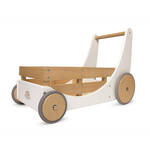 Van Dijk Toys houten loopwagen vanaf 1 jaar - Naturel - Blauw (Kinderopvang kwaliteit)