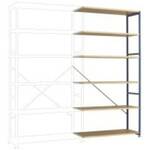 26032 Magazijnstelling basismodule 265 kg (b x h x d) 900 x 1800 x 410 mm Staal Kunststofcoating Gentiaan-blauw Hout