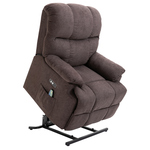 HOMCOM Massagestoel, ergonomische opstahulp met verwarmingsfunctie, verstelbaar met USB-afstandsbediening, 83 x 95 x 105 cm, Bruin | Aosom.nl