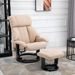 HOMCOM massagefauteuil, luxe TV fauteuil met timerfunctie, ontspannend, verstelbaar, 76 x 80 x 102 cm, beige | Aosom.nl