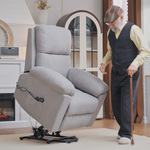 HOMCOM massagestoel, opstaanondersteuning voor senioren, 8 massagepunten, afstandsbediening, comfortabel, 89 x 99 x 103 cm, grijs | Aosom.nl
