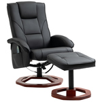 HOMCOM massagestoel met ligfunctie 8 massagepunten, Zachte zitting Met voetenbank, 94 x 99 x 99 cm | Aosom.nl