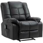 HOMCOM massagestoel, luxe fauteuil, 8 trillingspunten, ligfunctie, kunstleer, ontspannend, 94 x 99 x 99 cm, roomwit | Aosom.nl