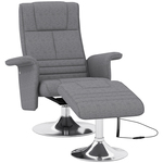 HOMCOM massagestoel, luxe relaxfauteuil met ottomaanse, 8 vibratiekoppen, kantelfunctie, comfortabel design, 78 x 90 x 93 cm, donkergrijs | Aosom.nl