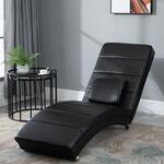 HOMCOM Relaxstoel met massagefunctie, loungestoel, ergonomische hoge rugleuning, met massagefunctie en kussen, zwart 58 x 163 x 87 cm | Aosom.nl