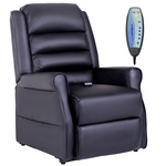 HOMCOM massagestoel, met opstaan hulp, ontspannende relaxstoel, 8 massagepunten, afstandsbediening inbegrepen, 80 x 90 x 100 cm, zwart | Aosom.nl