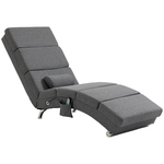 HOMCOM massagestoel, comfortabele relaxstoel met 8 vibratiepunten, 5 modi, perfect voor ontspanning, 56 x 168 x 84 cm, grijs | Aosom.nl