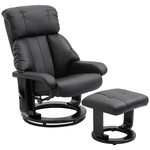 HOMCOM relaxfauteuil, luxe massagestoel met voetensteun, verstelbaar, comfortabel ontwerp, ideaal voor ontspanning, zwart | Aosom.nl