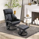HOMCOM Relaxstoel met Massage- en Ligfunctie, Draaibare Massagestoel, 4 zijzakken en Afstandsbediening, Donkergrijs