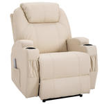 HOMCOM massagestoel, luxe relaxstoel met massagefunctie, kunstleer, stevig hout en metaal, comfortabel schuimstof, 94 x 99 x 99 cm, grijs | Aosom.nl