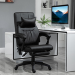 Vinsetto ergonomische bureaustoel, met warmtefunctie, 7 massagepunten, hoogte verstelbaar, tot 135 kg, draaibaar, 52x52x42-50 cm, zwart | Aosom.nl