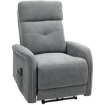 HOMCOM Massagestoel met Afstandsbediening, 8 Massagepunten, Lendeverwarming, USB-Poort, Zijvak, Gepolsterde Stoel, Grijs