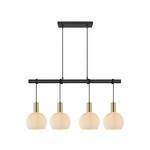 Light depot - hanglamp Credo 4L rond messing / opaal glas - Outlet
