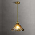 Retro Glazen Bloem Creme Hanglamp