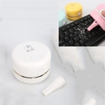 Handheld Desktop Stofzuiger Mini Keyboard Student Gum Desktop Cleaner Sweeper (Pearl White)