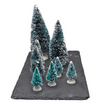 Rayher hobby kerstdorp miniatuur boompjes - 8x stuks - 9 en 12 cm