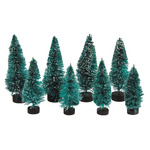 Rayher hobby kerstdorp miniatuur boompjes - 16x stuks - 5 en 7 cm