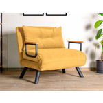 Converteerbare fauteuil SANDERO 1 plaats stof mosterdgeel