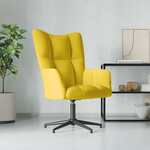 Relaxstoel fluweel mosterdgeel