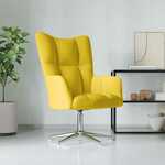 Relaxstoel fluweel mosterdgeel