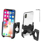 Fiets rijden navigatie mobiele telefoon houder motorfiets auto aluminium legering mobiele telefoon houder (stuur zwart)