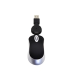 Mini computer muis intrekbare USB-kabel optische Ergonomic1600 DPI Portable kleine muizen voor laptop (zwart)