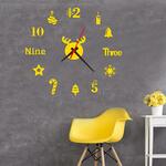 3 PCS Acryl 3D Wall Clock DIY woonkamer slaapkamer muur achtergrond decoratie (Zwart)