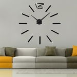 LoVeLiFE WC37130 acryl Engels digitale DIY stereo Wandklok muur stick klok (zwart)