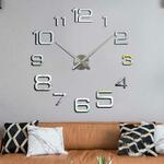 3 PCS Acryl 3D Wall Clock DIY woonkamer slaapkamer muur achtergrond decoratie (Goud)