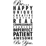 Be happy unique - Muursticker
