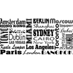Wereld steden - Muursticker