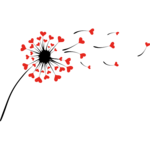Hartjes bloem - Muursticker