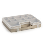 Plasticforte Opbergkoffertje - 13-vaks - mintgroen - opbergkoffer - sorteer box - 27,5 x 20,5 x 3 cm