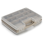 Plasticforte Opbergkoffertje/opberg/sorteerbox - 21-vaks - kunststof - groen - 28 x 21 x 6 cm